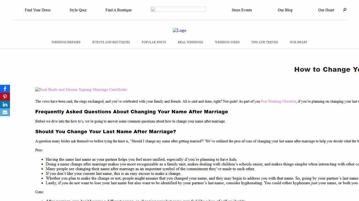 How to Change Your Name After Marriage: A Comprehensive Guide