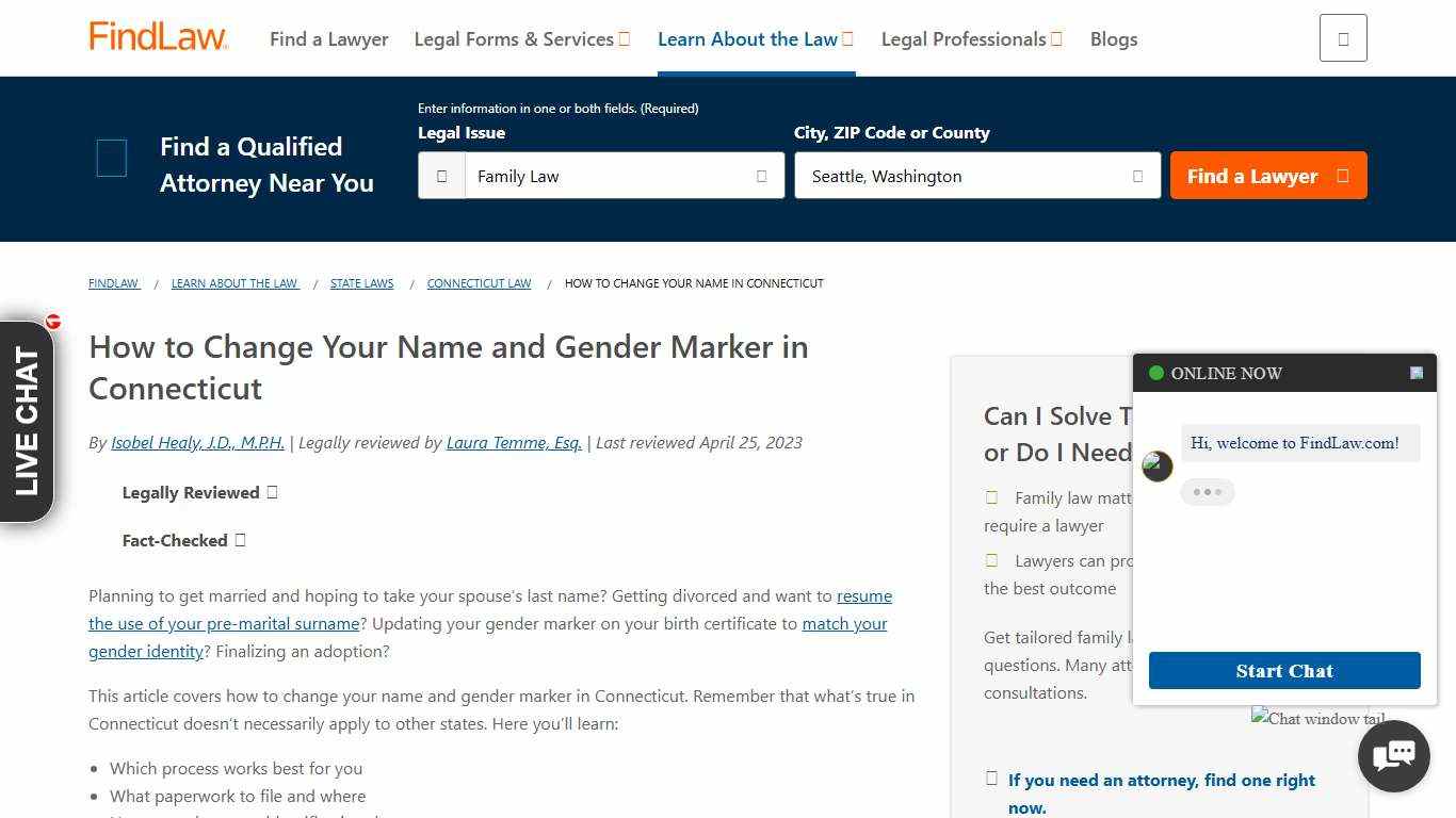 How to Change Your Name in Connecticut - FindLaw